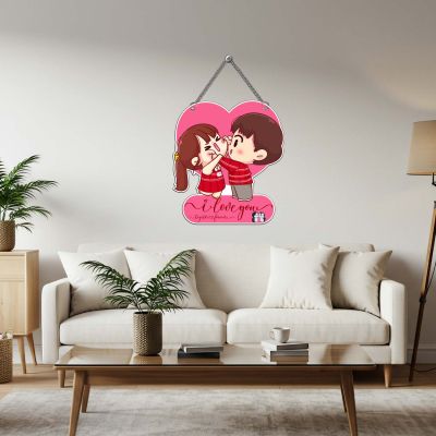 GIFTMEBAZAR Romantic Couple Wall Hanging Decoration Wall Art Home Decor Gift For Valentines Day, Anniversary, Birthday, Husband Wife, Girlfriend Boyfriend